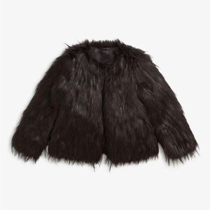Appaman Black Faux Fur Kids Coat
